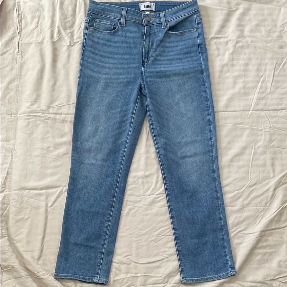 PAIGE Women's Classic Blue Straight Leg Jeans